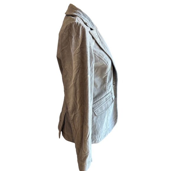 White House Black Market Gray Velvet Blazer Jacket Size 6 EUC SKU0621 - Picture 6 of 8